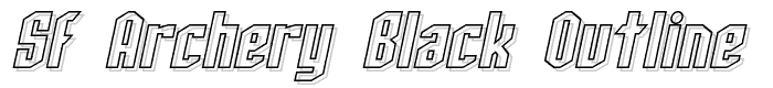 SF Archery Black Outline Oblique font